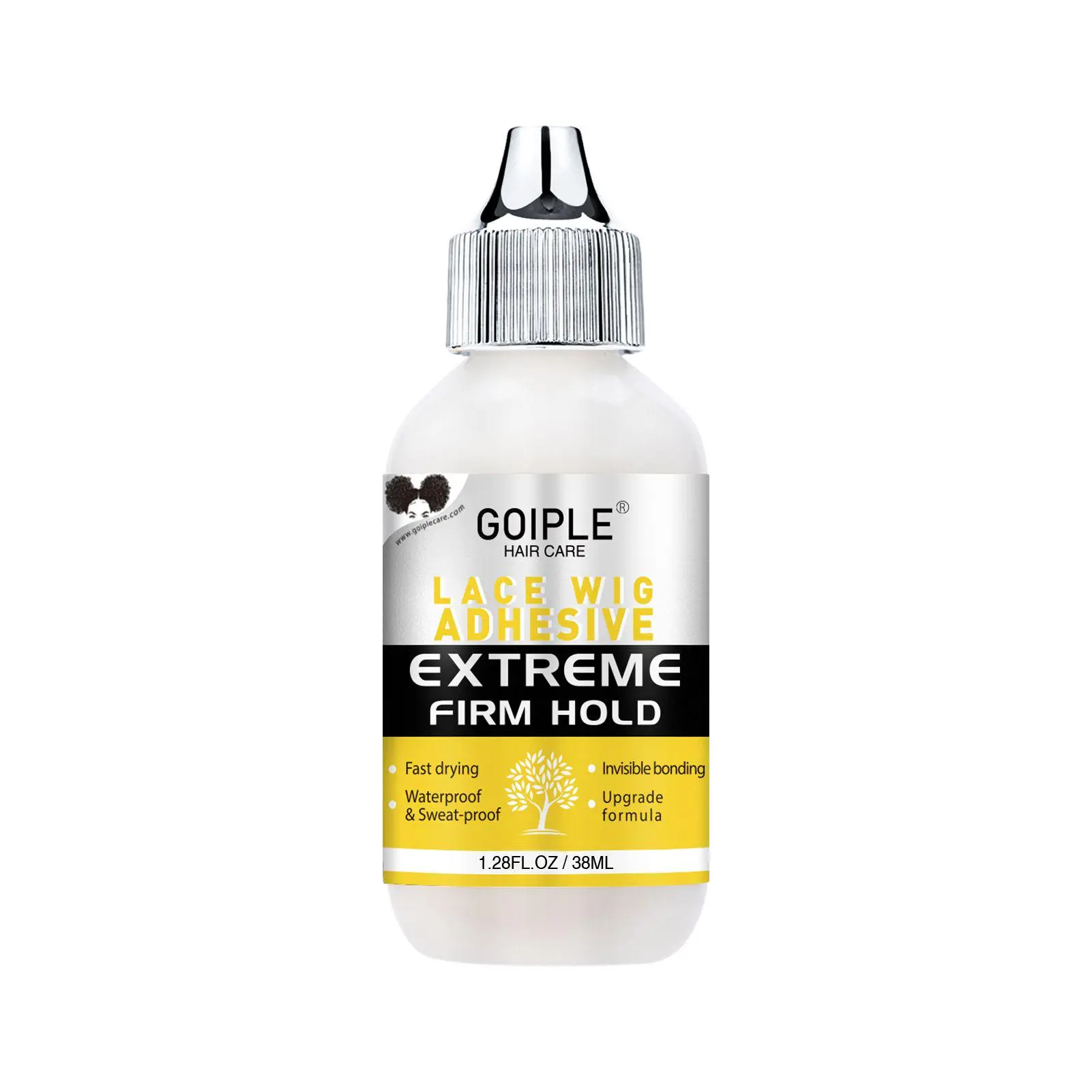 Goiple adhesivo impermeable para pelucas de encaje de 38ML, fijación fuerte e invisible para pelucas lace front, 1,28 fl oz, poly
