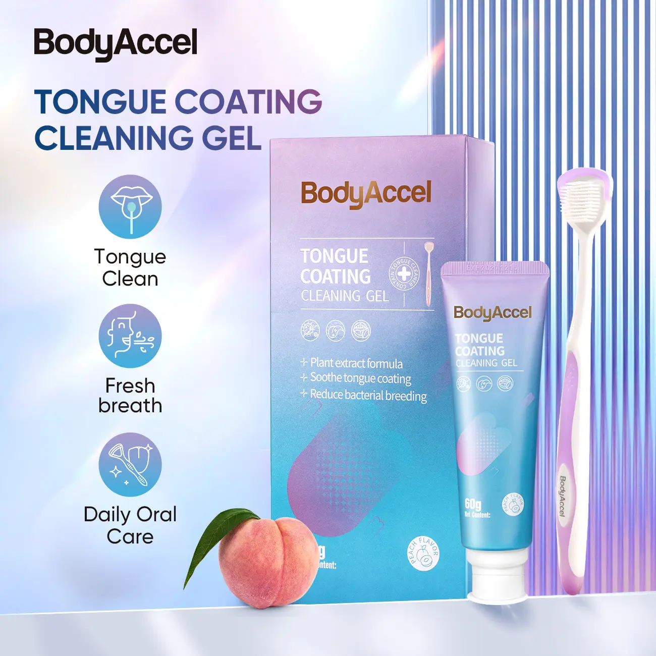 【BodyAccel】 상쾌한 구강 관리를 위한 혀 클리닝 젤 세트 Oral-max