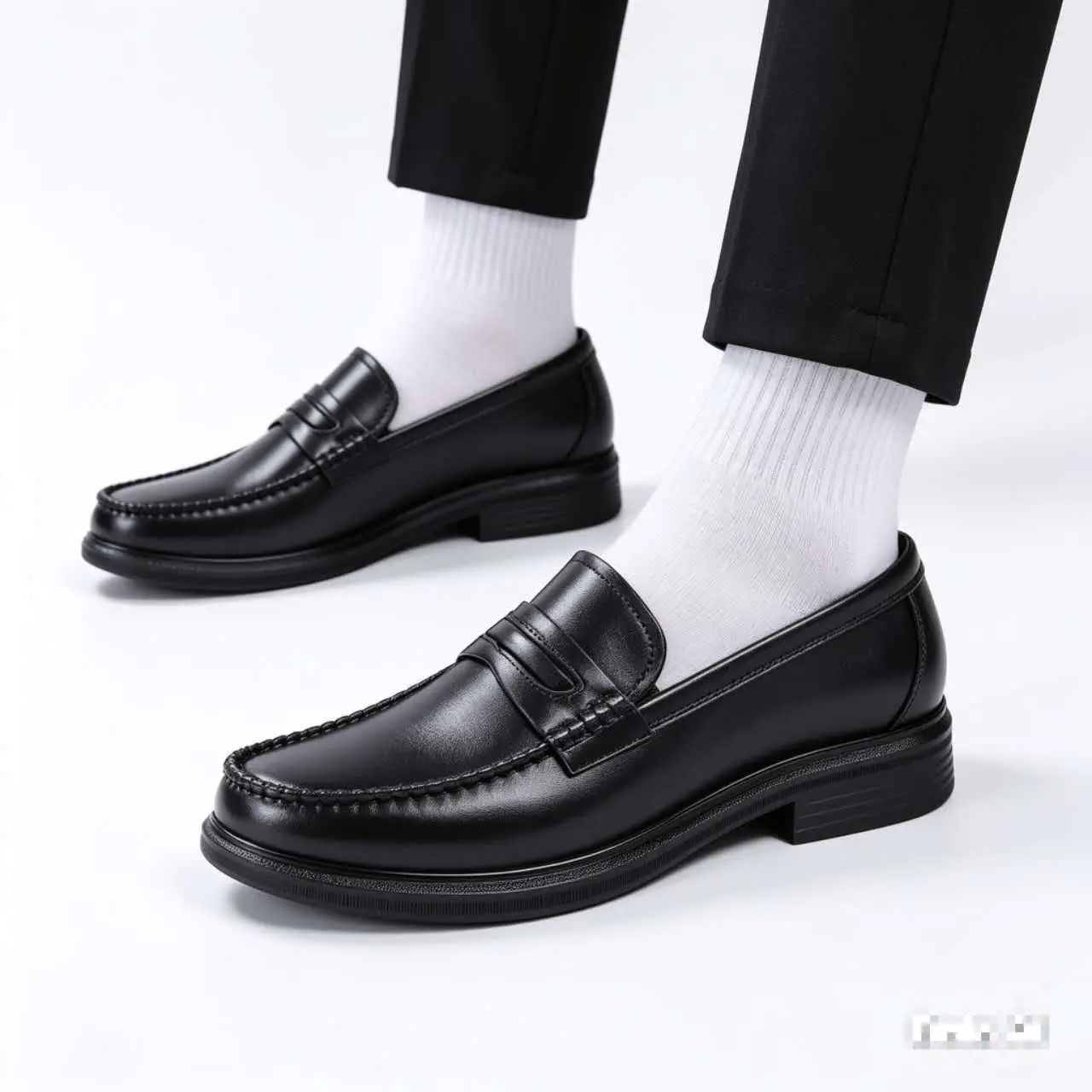 SHUTA Premium schwarze Arbeitsschuhe für Herren und Damen, formelle Büro- und Freizeitschuhe mit Gummisohle, bequem zum Gehen