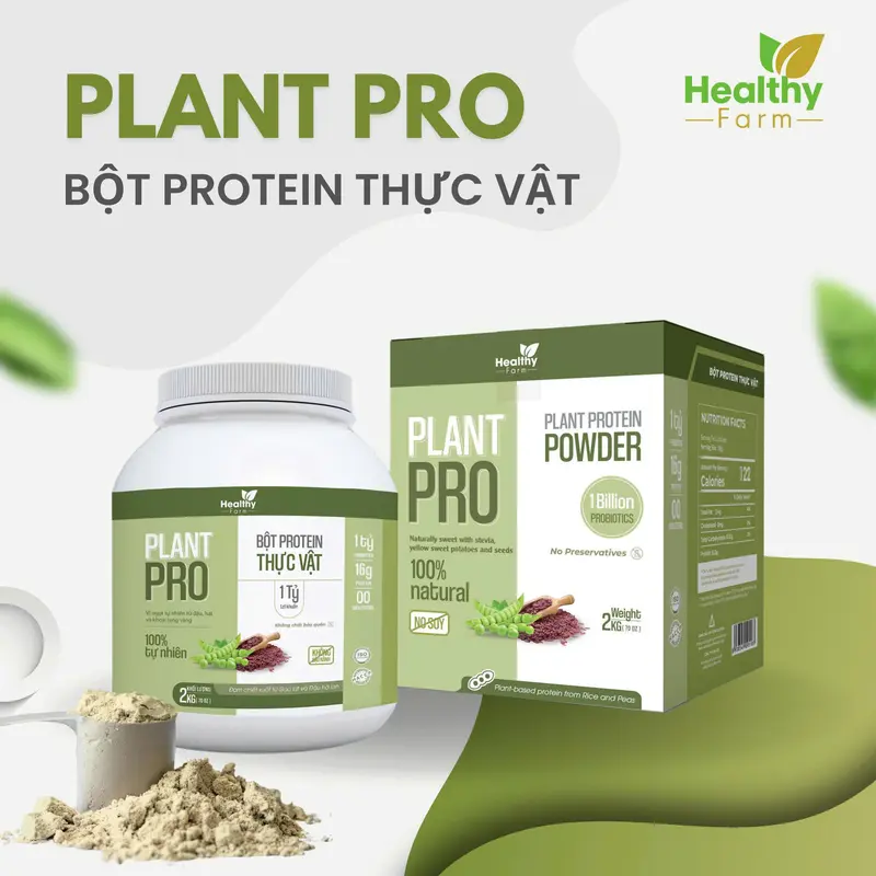 Bột Protein Thực Vật Plant Pro Từ Đạm Đậu Hà Lan & Đạm Gạo Lứt Hộp 2kg