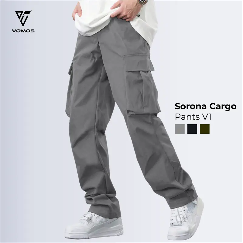 Vomos Unisex Straight Cut Cargo Pants, Regular Fit