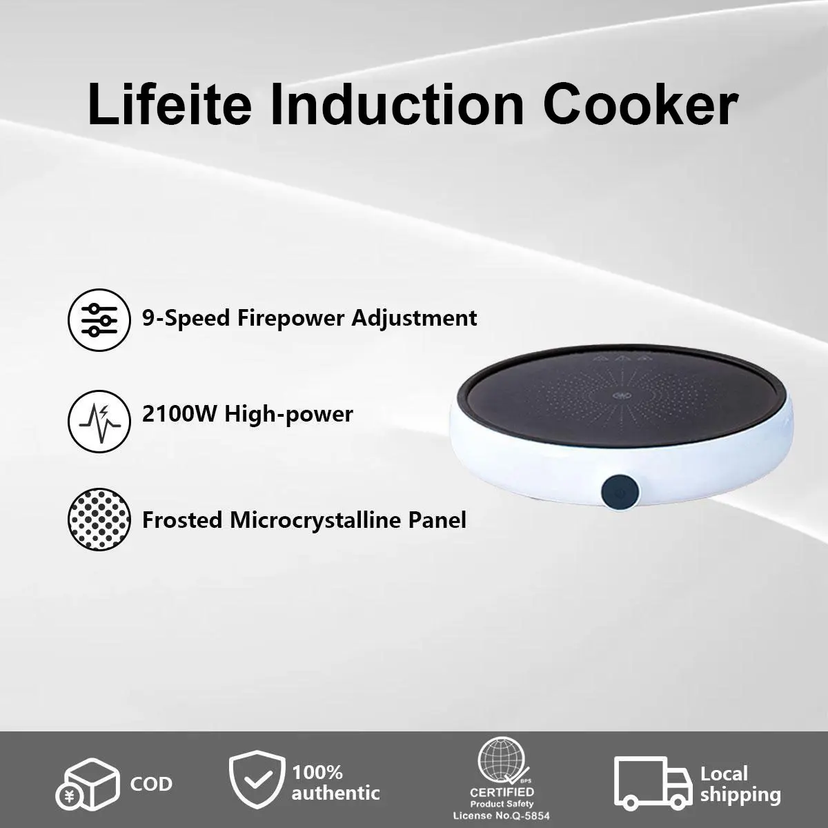 Lifeite smarte 2100-W-Induktionskochplatte mit präziser Steuerung – für Valentinstag, Familie, Freunde und Feiertage