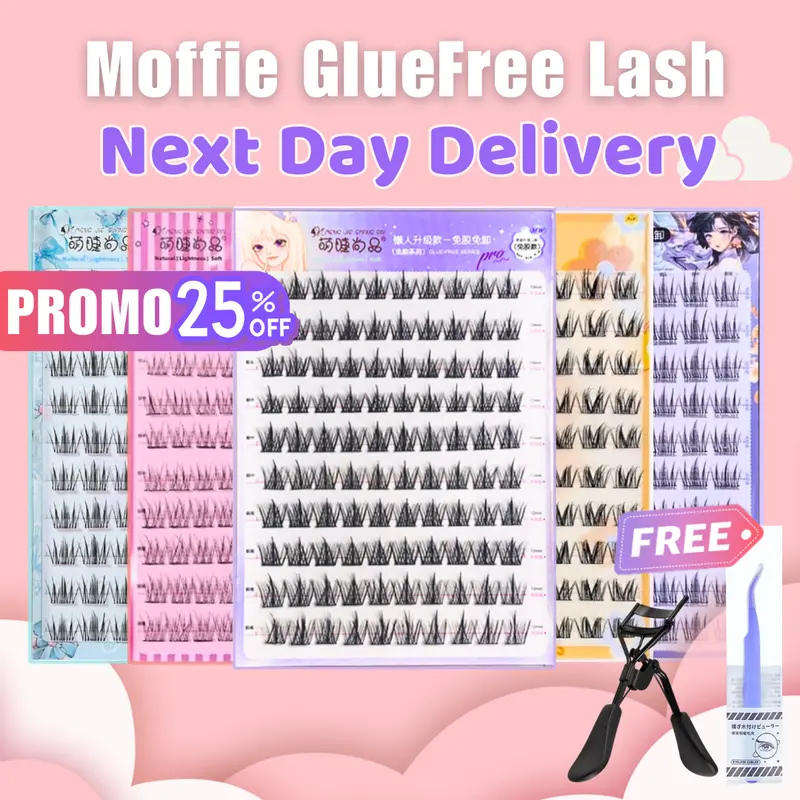 Moffie Glue-Free Self-Adhesive Magnetic False Eyelashes