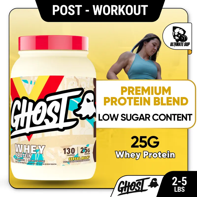 GHOST Whey Protein Powder for Muscle Recovery, Various Flavours, 25g Protein, 2–5lb