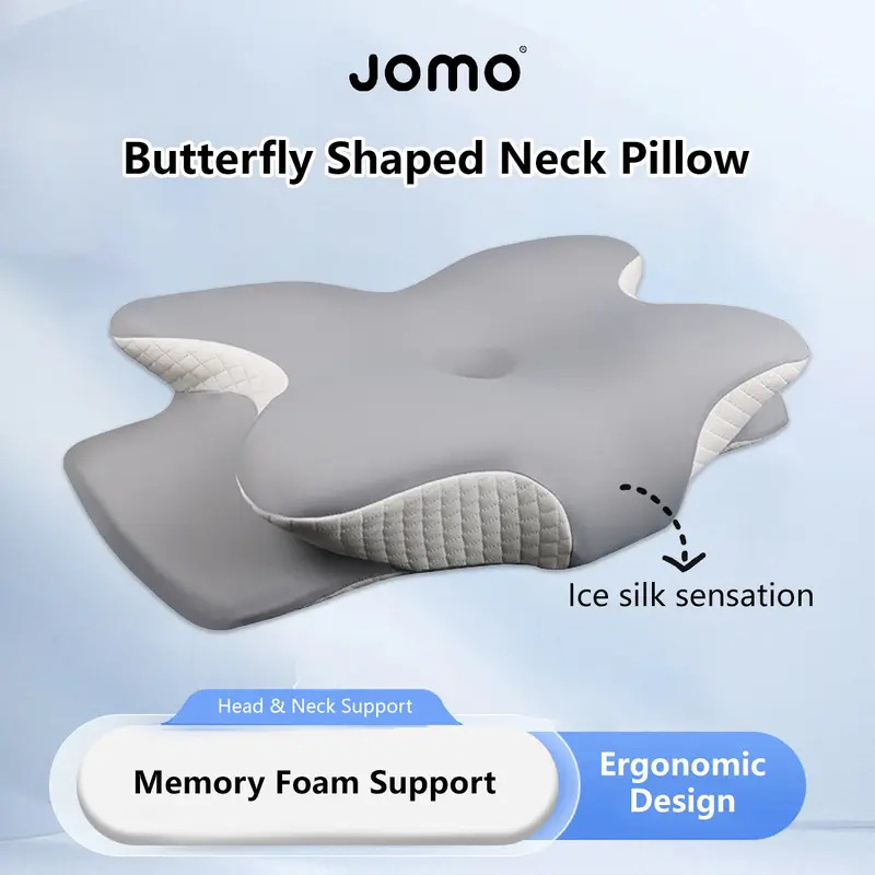 JOMO Butterfly-Shaped Memory Foam Neck Pillow for Cervical Support