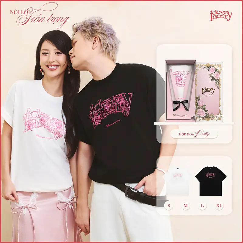 IDeverRAY Rosemary Unisex T-Shirt in Pretty Flower Box, 100% Premium Cotton, 260 gsm, 20.10 Gift Edition