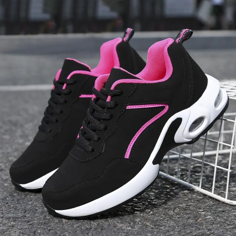 Sakura.2024 B422 Women's Black Thick-Soled Sports and Walking Shoes, Standard Size