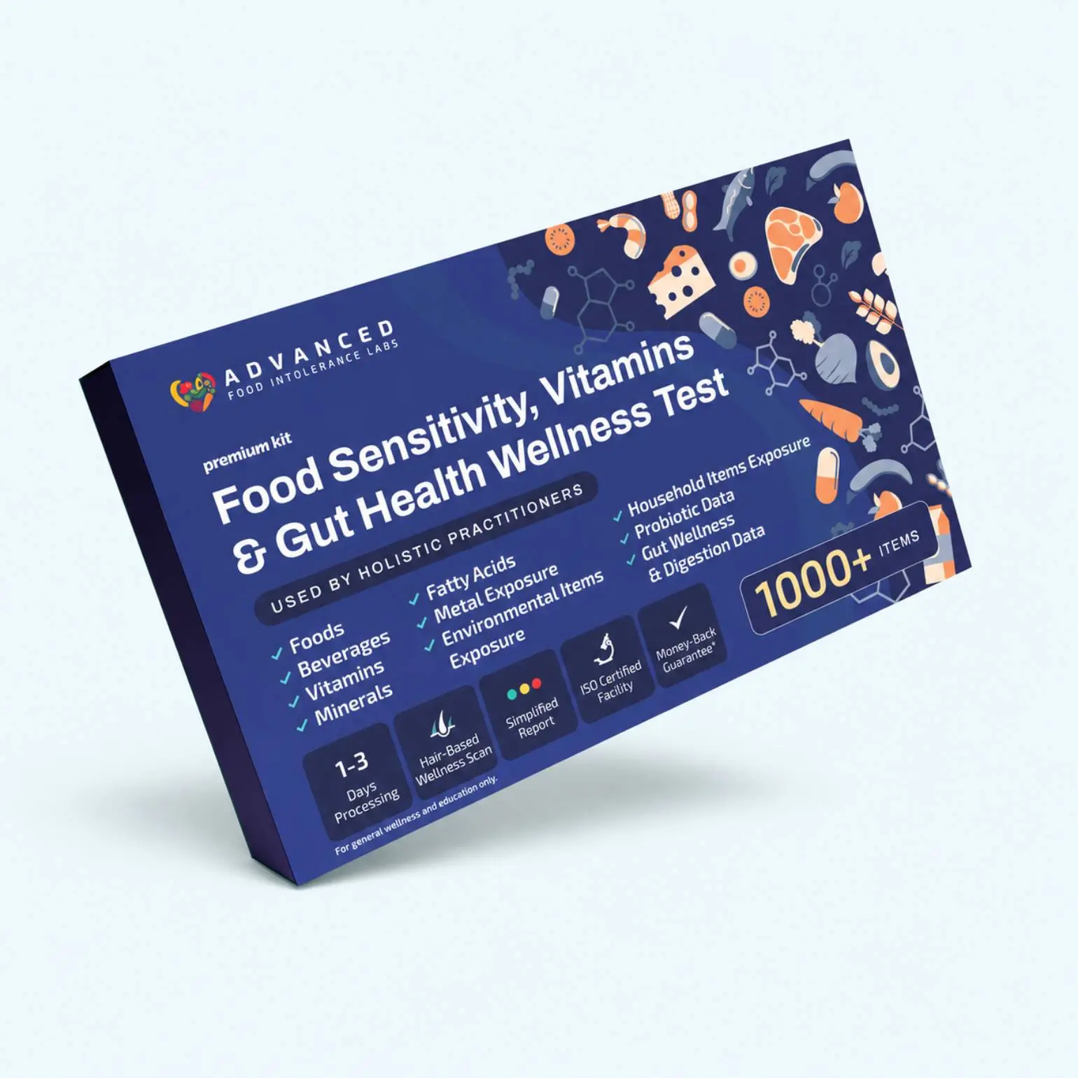 Advanced Food Intolerance Labs 식품 민감도·비타민 및 장 건강 검사 키트, 식품 민감성·영양 불균형·중금속 등 1000가지 이상 항목 검사