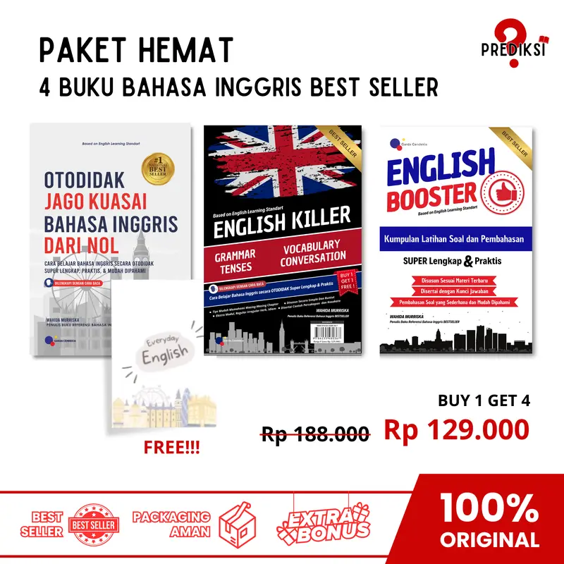 Lot économique de 3 livres à succès pour apprendre l’anglais (Otodidak Inggris + English Killer + English Booster + Everyday English)