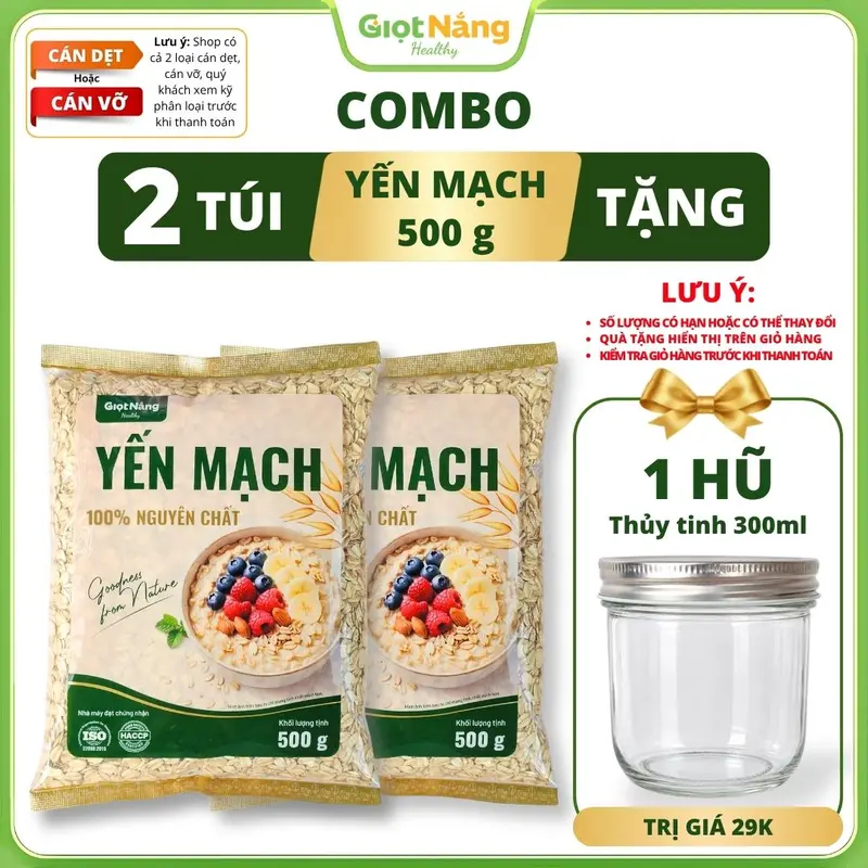 Nông Sản Giọt Nắng Wholegrain Australian or Chilean Oats, Rolled or Quick-Cooking, for Overnight Oats, Oat Milk and Porridge