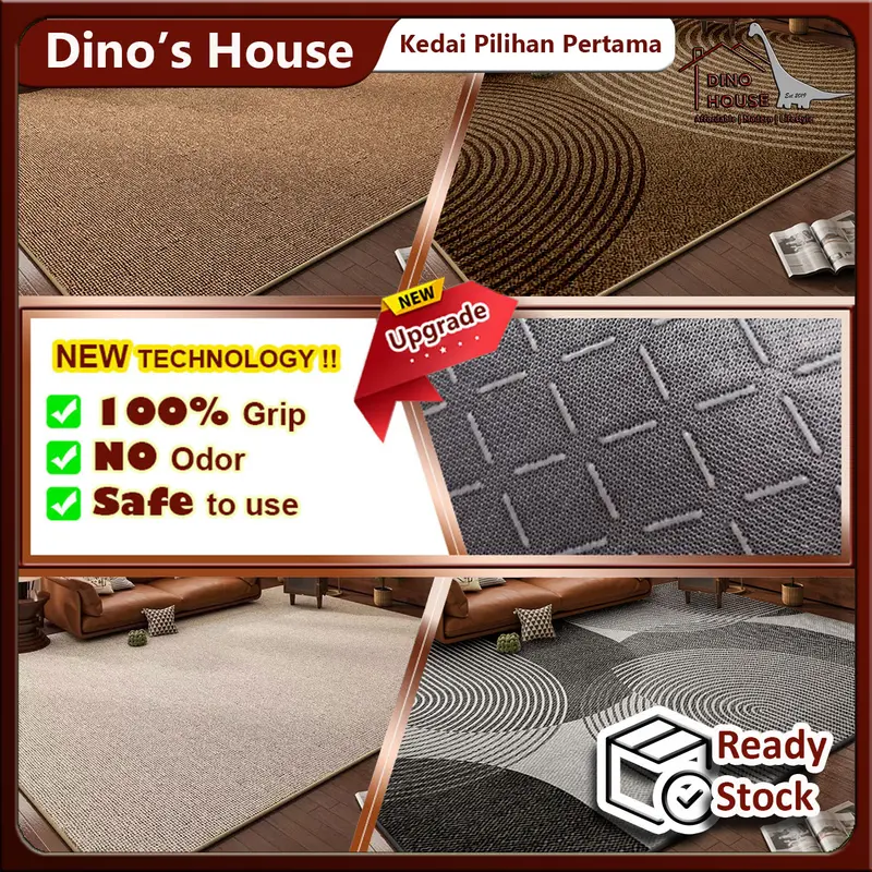 Tapis d'intérieur DinoHouse.MY New GRIP PLUS+, tailles L/XL/4XL/6XL, style nordique Muji, épais et antidérapant
