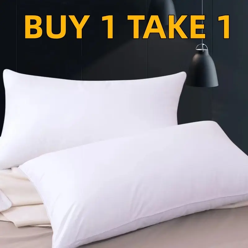 BUY 1 TAKE 1 Pillow (unan) High Quality Comfortable 1PC Plain White Magic Soft Pillow 500g