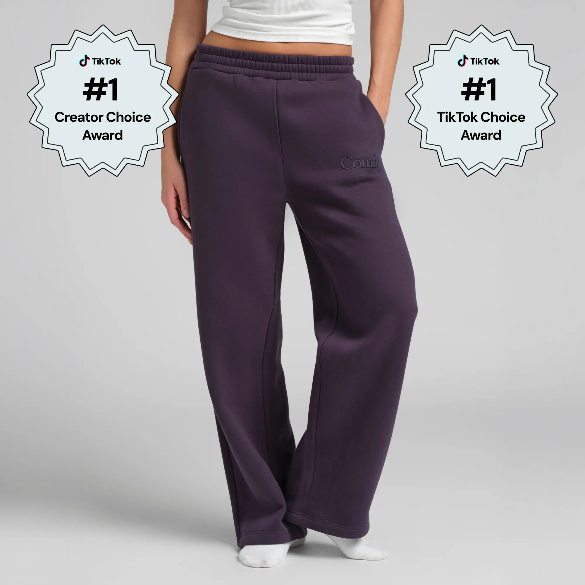 Comfrt Minimalist Straight-Leg Sweatpants, Casual Stretch Athleisure Bottoms