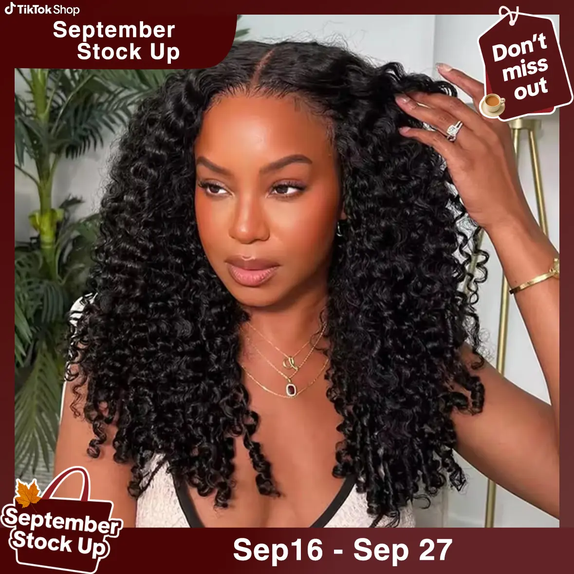 Mamushow 3-in-1 Burmese Curly Half Wig, 100% Virgin Human Hair, Glueless Flip-Over Drawstring Clip-In, Black, 14–26 Inches, 200% Density, 26-Inch Option $130