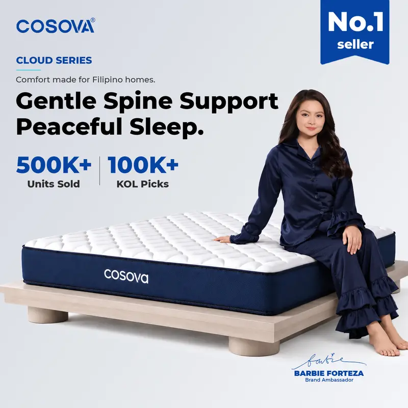 COSOVA 【Barbie Forteza’s Pick Cloud 】10-Year Warranty! 100% Brand New 8.1-inch High Quality Double Coil Spring Mattress in Single/Double/Queen/King - Classic Comfort for Your FamilyD