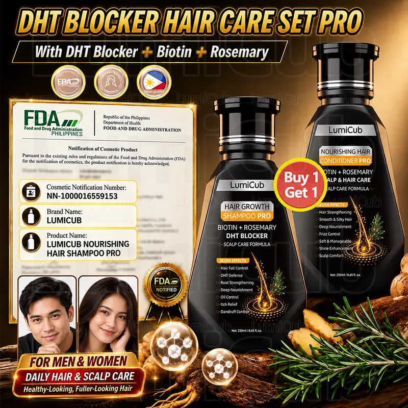 【FDA Approved】LumiCub Hair Growth Shampoo PRO 250ml Biotin Ginger Aloe Vera Rosemary DHT Blocker Scalp Care Healthy Hair