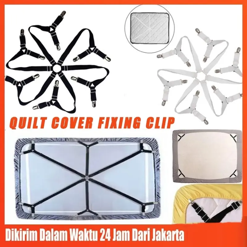 Metal Bed-Sheet Grippers and Locking Clips Set