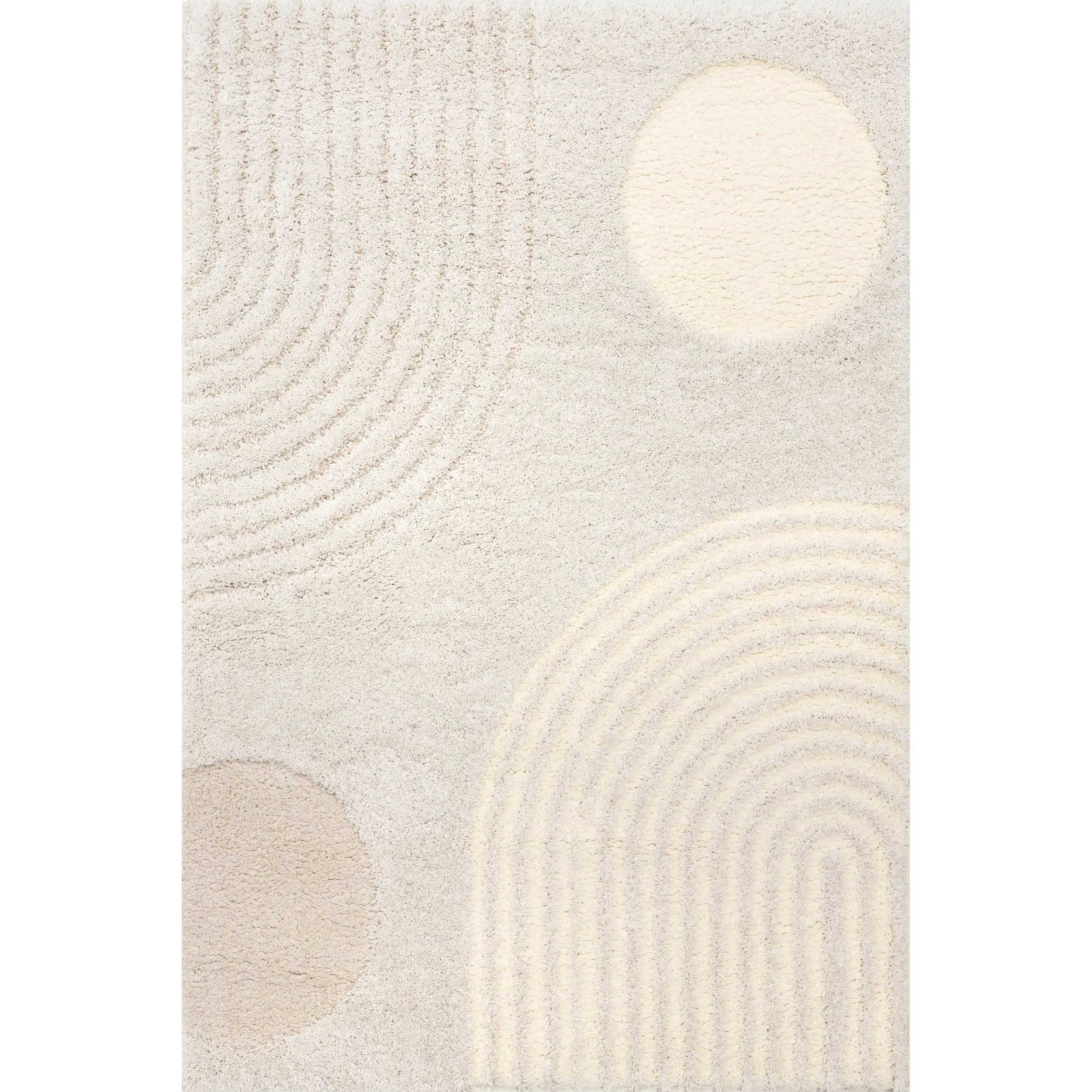 nuLOOM Gloria Abstract Polyester-Blend Shag Area Rug, 1.85-Inch Pile, Easy Care, with Rug Pad
