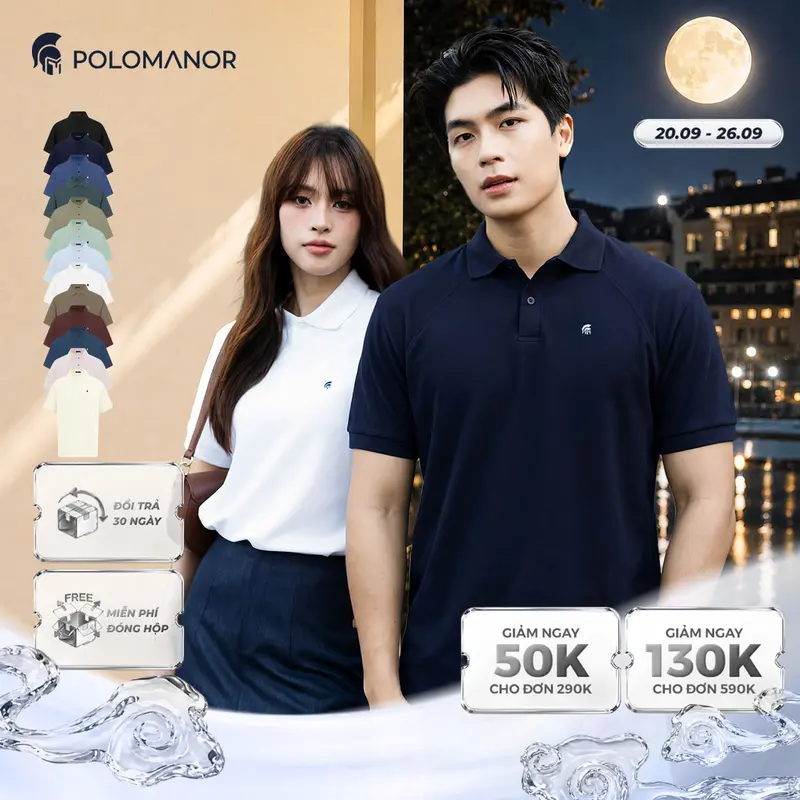 [BEST SELLER] Áo polo nam cao cấp BASIC DIAMOND, chất liệu mới Cotton Diamond USA thanh lịch sang trọng - POLOMANOR