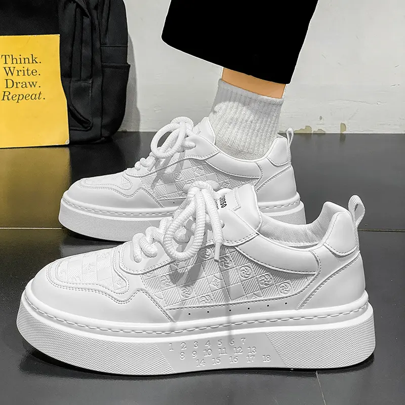 Men's Premium Leather Sneakers with Soft Rubber Flat Sole, New Design