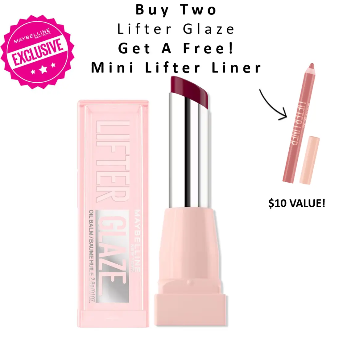 Maybelline Lifter Glaze オイルバーム ヒアルロン酸・保湿オイルブレンド配合 24時間なめらかに潤う重ね塗り可能なカラー＆ツヤ リップバーム