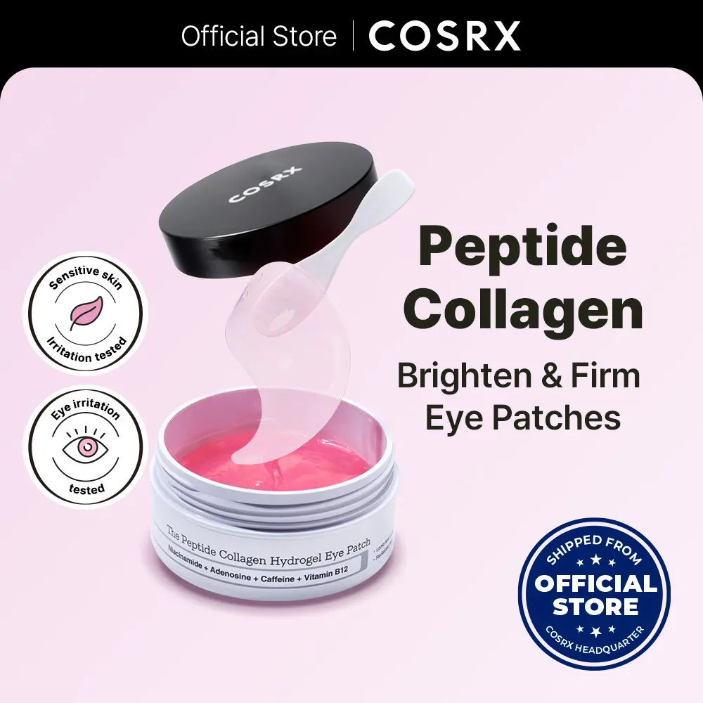 COSRX The Peptide Collagen Hydrogel Eye Patches for Brightening, Puffiness, Hydration and Revitalising the Under-Eye Area