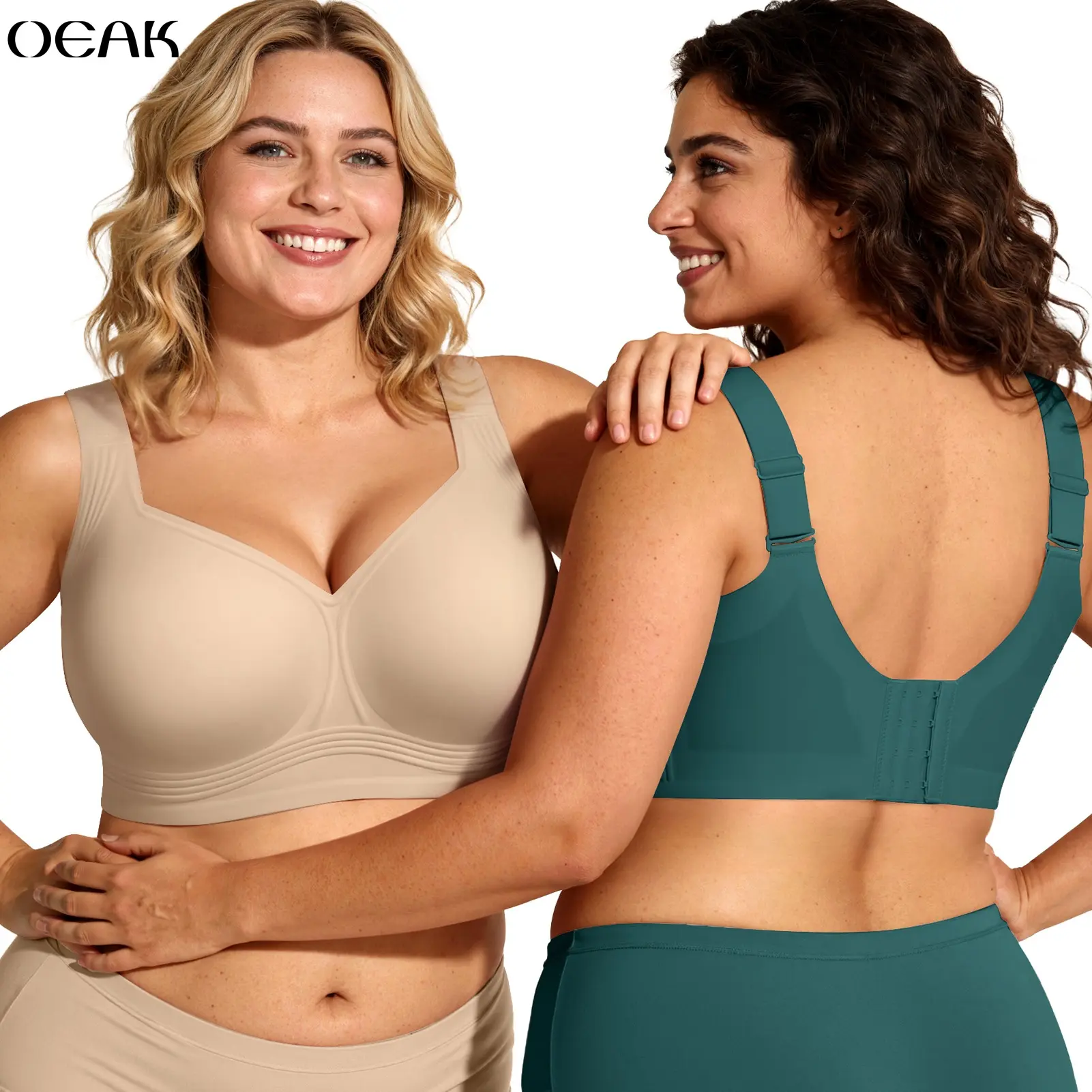 Áo ngực OEAK Jelly Bras nữ không đường may, nâng đỡ không gọng, dáng push-up che phủ toàn diện, cỡ lớn, thoải mái khi mặc áo thun hoặc vận động
