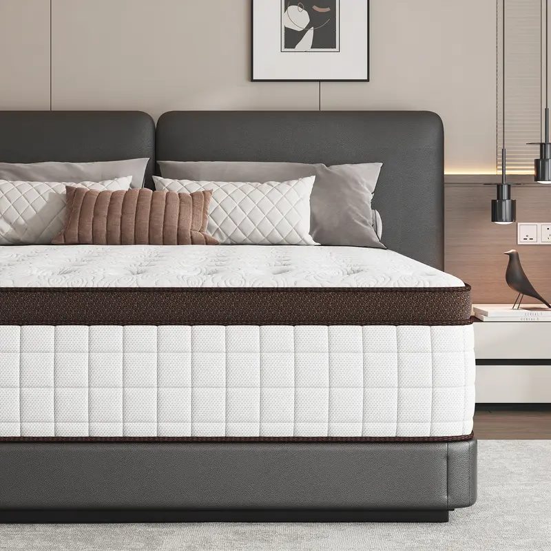 Hybrid Memory Foam Mattress - Premium Multi-Layer Memory Foam, Cotton, Springs, 8/10/12/14in Medium Firmness, Lumbar Support, Ergonomic Design, Dorm Essential, for Home/Hotels, Boxed Gift (Twin, Full, Queen Size Mattress, King)
