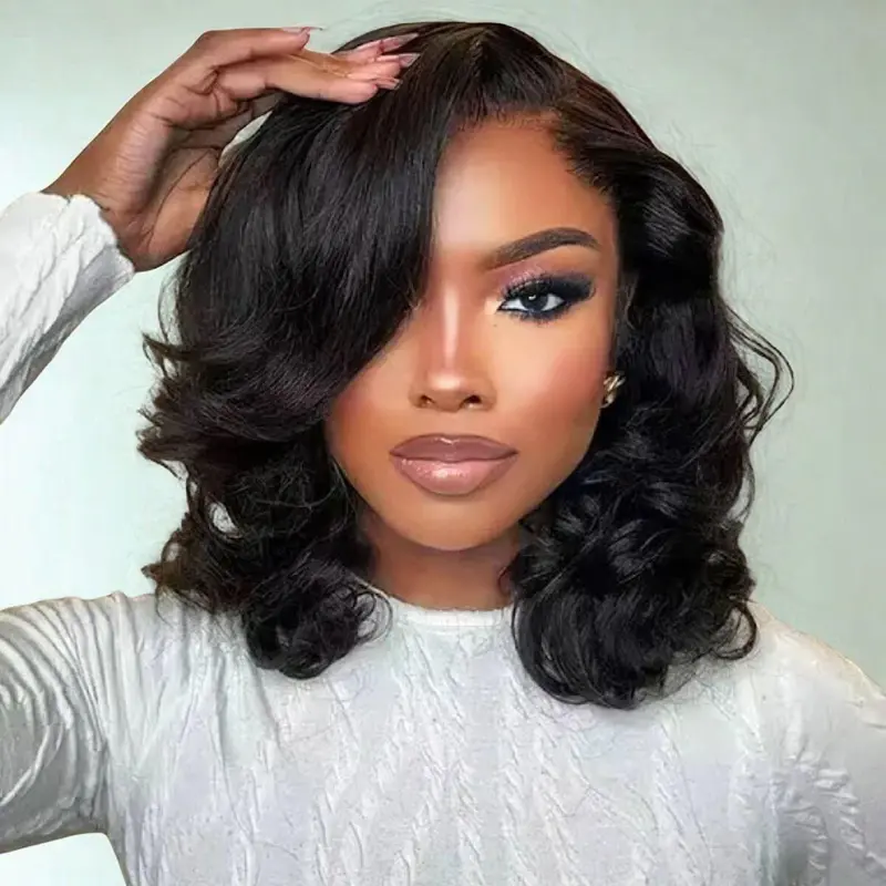 Autumn Sale: Menglle 7×6 Side-Part Glueless Human Hair Lace Front Wig, Ready to Wear, 200% Density, Natural Color, Brown or Honey Blonde