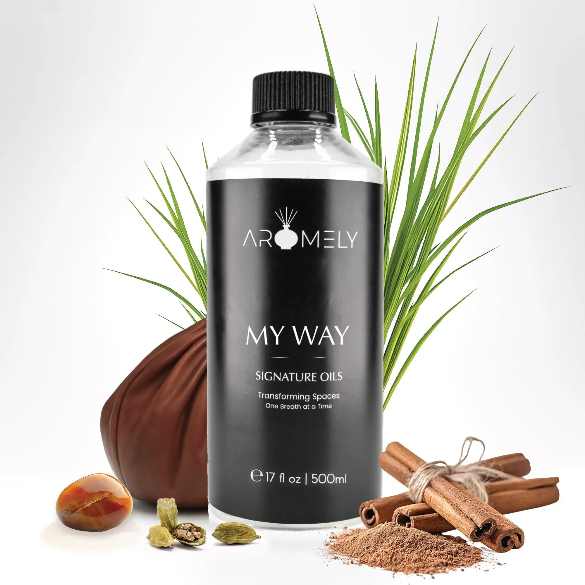 Aromely My Way Scented Essential Oils - Inspired by 1 Hotel, Home Fragrances with Lemon, Cinnamon, Leather & Amber, Sandalwood & Cedar Create Depth for Everyday Home Ambiance, Aromatherapy Floral Incense Oil, Woody, Sandalwood And Cedar Create Depth