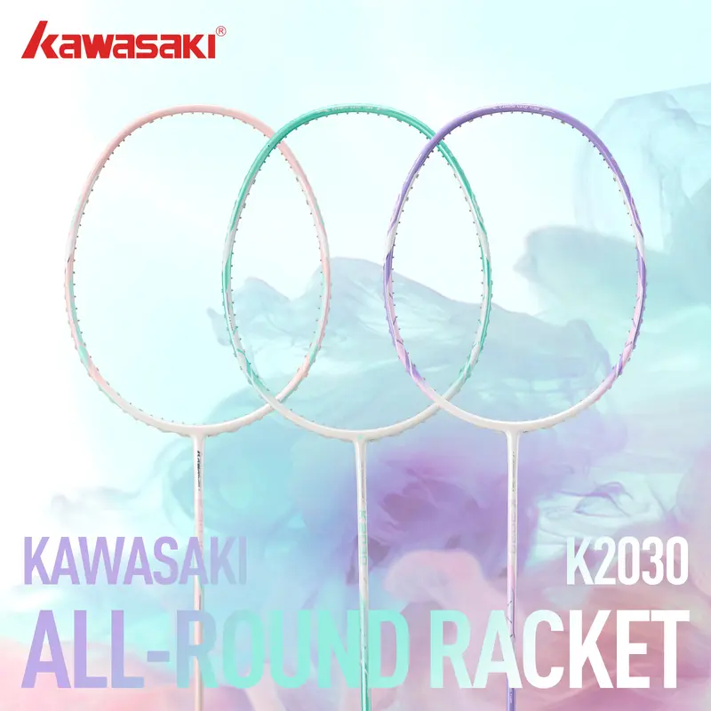Kawasaki K2030 Badminton Racket, 5U, 18–30lbs, Ultra-Light Carbon Fibre, Easy to Handle for Beginners