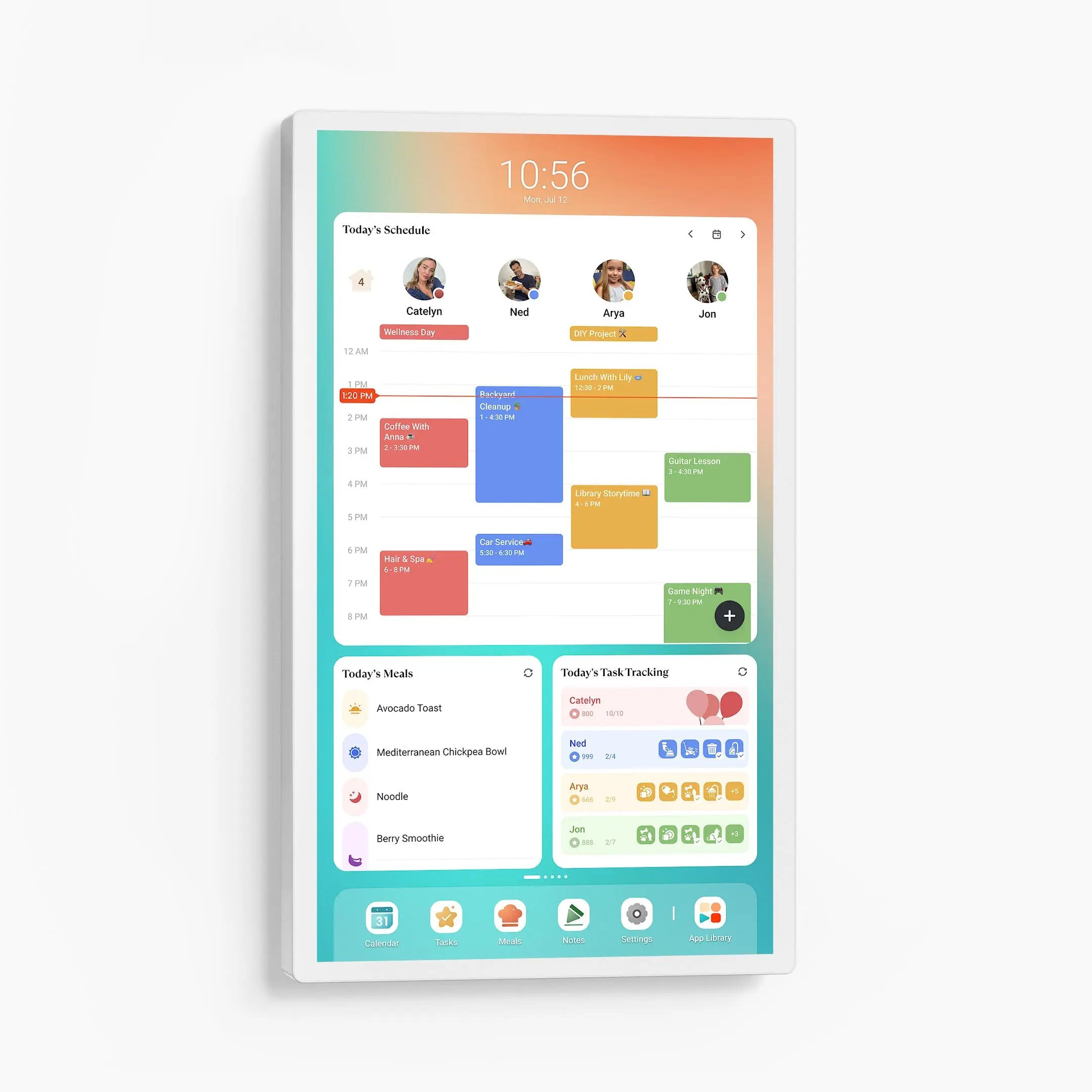 Cozyla Calendar Plus 2 Smart Digital Wall Calendar - Family Calendar Electronic with Google App Store, Customizable Dashboard, Touch Screen, Hands-Free Voice Agent, Chore Chart & Reward, Meal Planning, Desk Stand, Grocery List, Entertainment Support