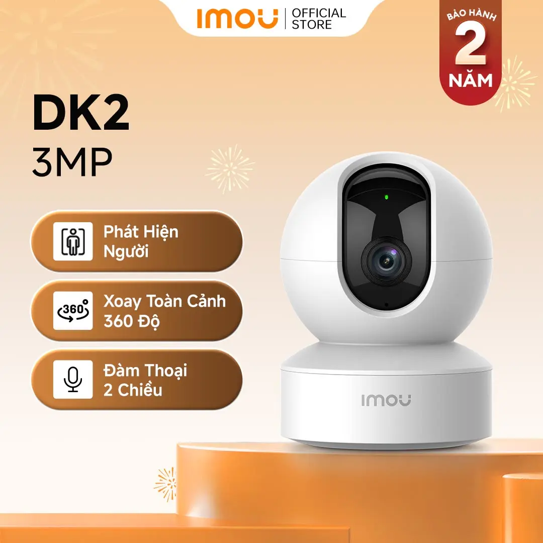 IMOU Ranger DK2 3MP/5MP Indoor Wi-Fi Security Camera IPC-DK2-3H1W with 360° Rotation, Two-Way Talk, H.265 and Human Detection
