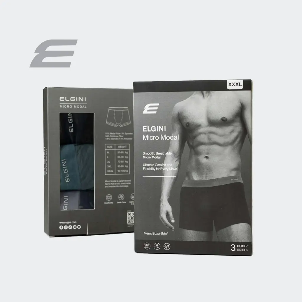 ELGINI E16315 男士Micro Modal莫代尔平角内裤，M-3XL