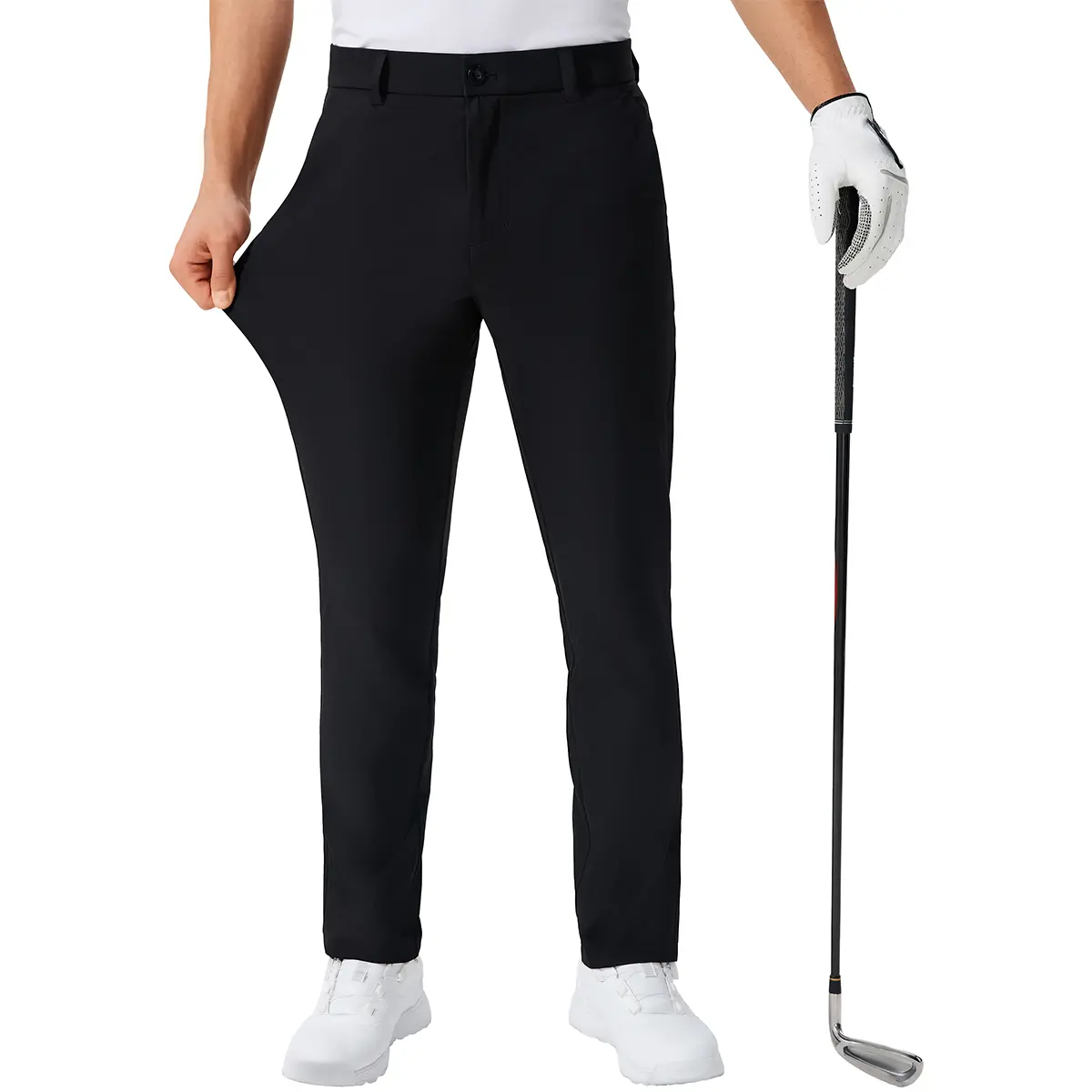 Herren-Golfhose mit 30"/32"/34" Innenbeinlänge, leicht und elastisch, schnelltrocknende, atmungsaktive Stoffhose mit feuchtigkeitsableitendem Material für Frühling, Sommer und Herbst