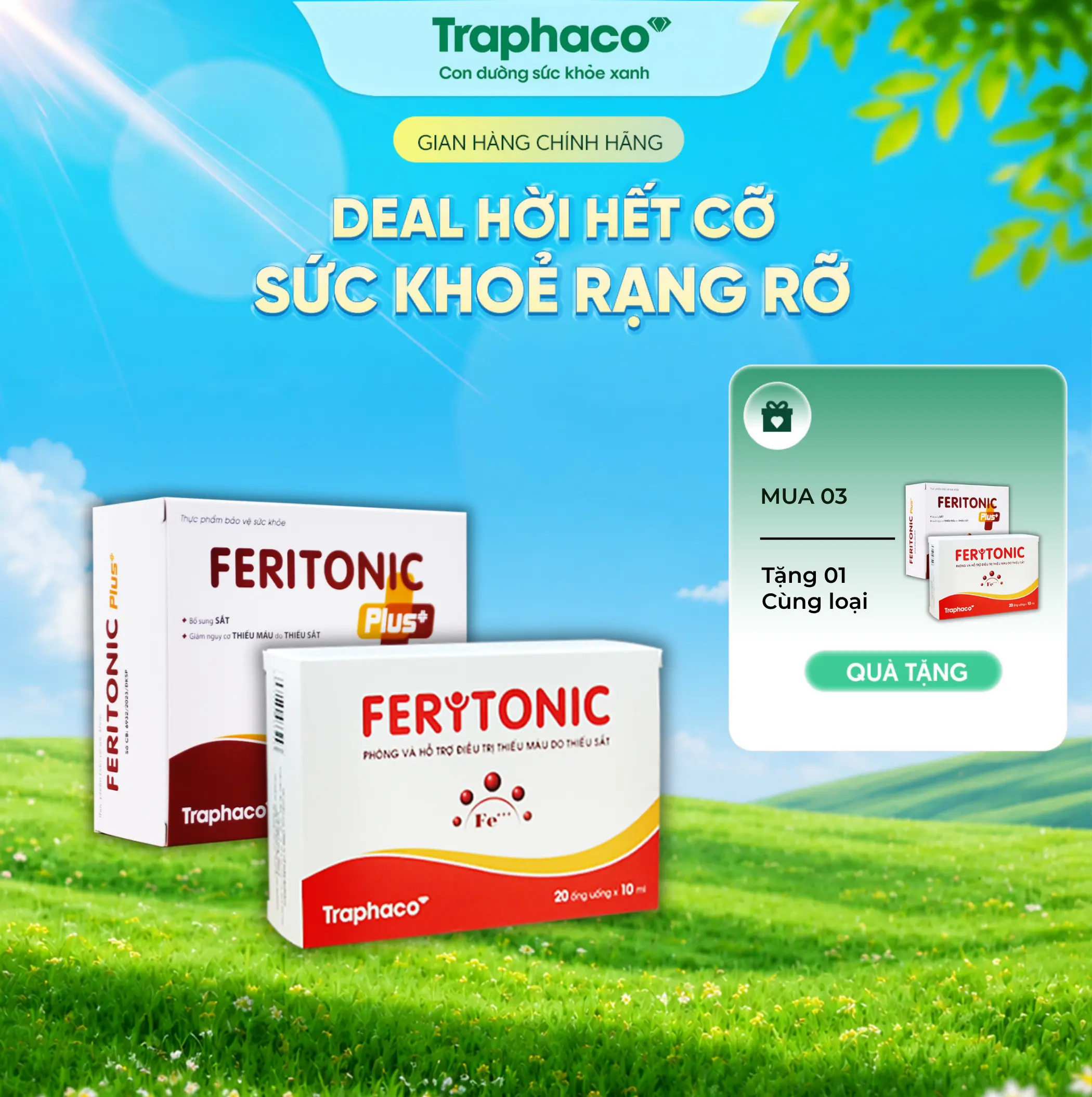 TPBVSK Feritonic Và Feritonic Plus Traphaco - Hỗ Trợ Bổ Sung Sắt Giảm Nguy Cơ Thiếu Máu Do Thiếu Sắt