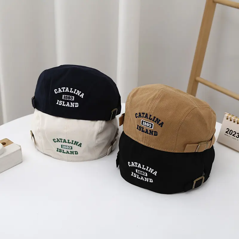 Nón Berret [nguời lớn] Kaki Thêu Nón Mỏ Vịt Form Mềm Phong Cách Cổ Điển Unisex Nam Nữ NB2