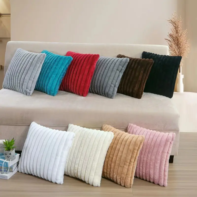 Width Stripes New Design Pillow Case 16x16 Inches for Home Decoration - Tufted Weave, Geometric Pattern, Breathable Cotton Material