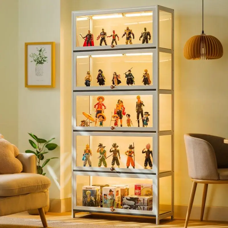 Display Cabinet Storage Cabinet Toy Storage Rack Acrylic Door Display Cabinet Home Display Rack Bedroom Bookshelf Cabinet