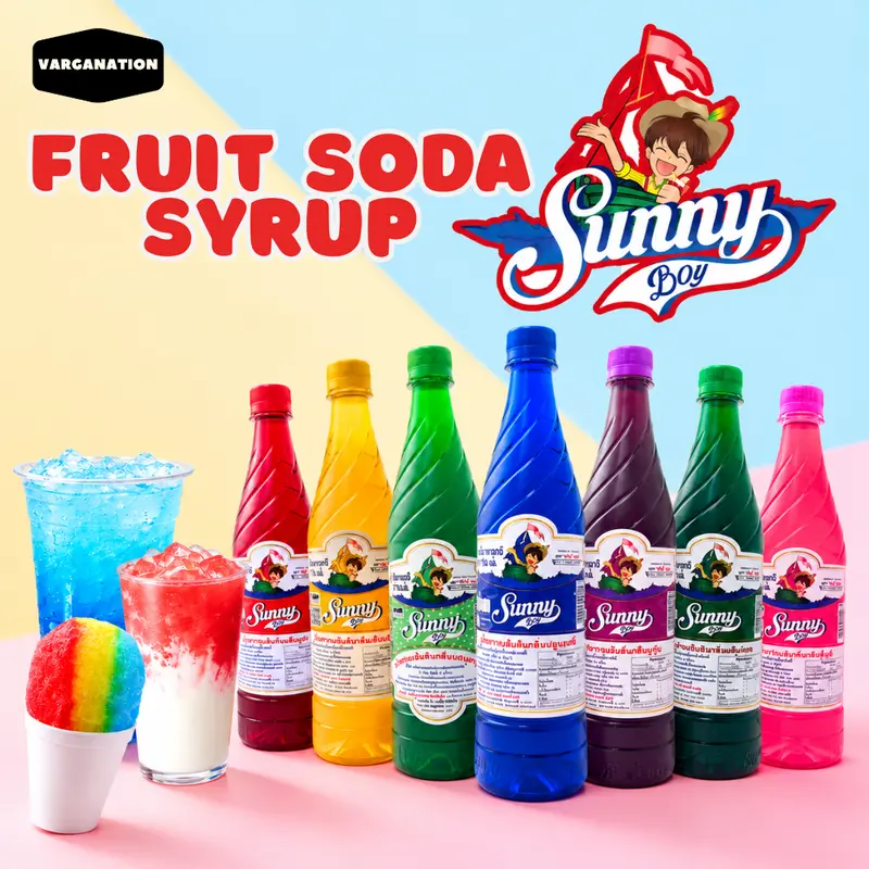 Sunny Boy Fruit Soda Syrup, 710 ml, 10 Flavours, Made in Thailand