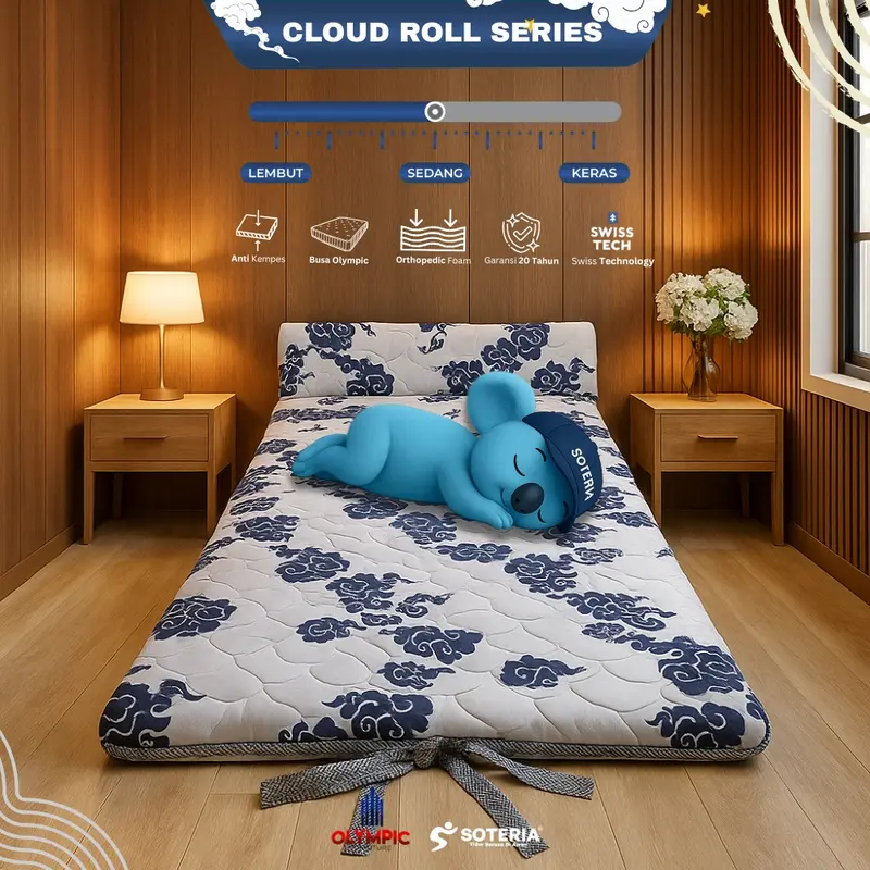 Soteria x Olympic Thick, Sag-Resistant Folding Foam Mattress, Soteria Mix
