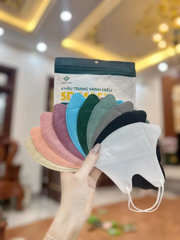 Combo 600 - 400 chiếc khẩu trang 5d Minh Hiếu ( size 43-70kg) , 3 lớp  kháng khuẩn, chống bụi mịn, chống nắng ...
