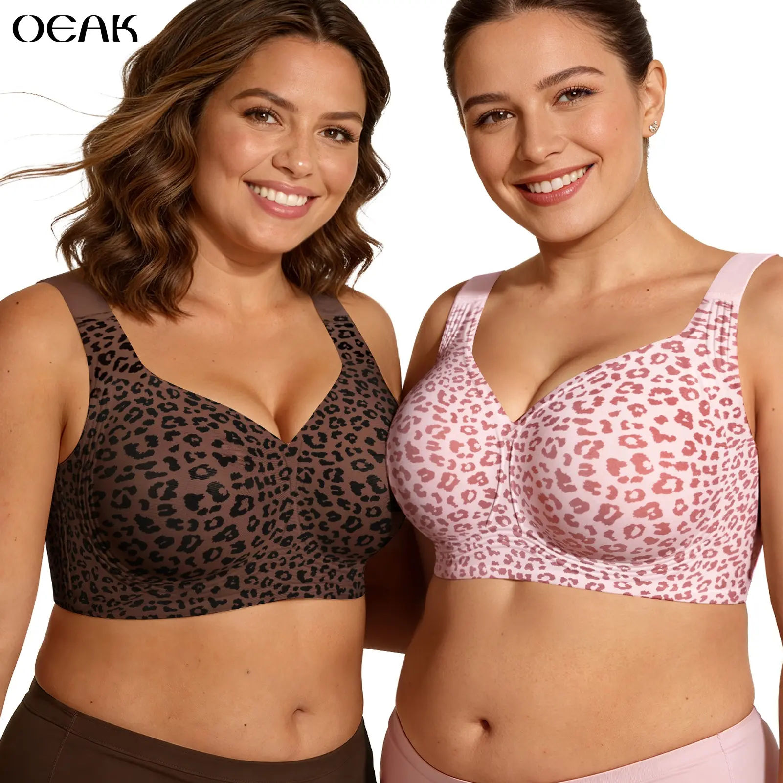 OEAK Women's Jelly Bra, Wire-Free Full-Coverage Padded Everyday T-Shirt Bra