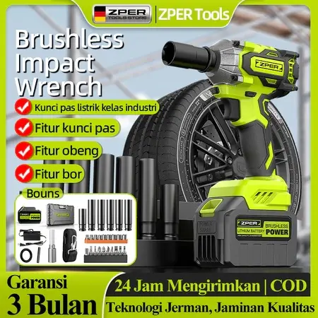 ZPER Cordless Impact Wrench Brushless impact baterai wrench Mobil Mesin Bor Untuk Baut ZP013