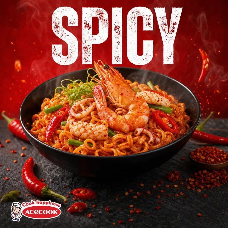 Acecook Siukay Instant Noodles, Seafood, Chicken Cheese and Beef Flavors