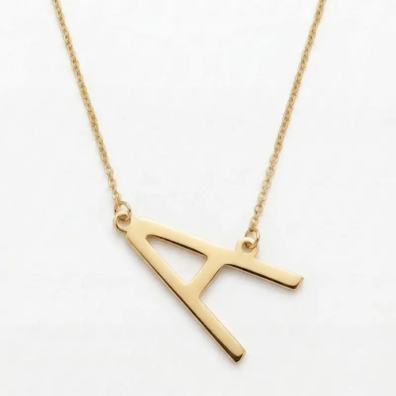 18K Gold-Plated Plain Letter Necklace