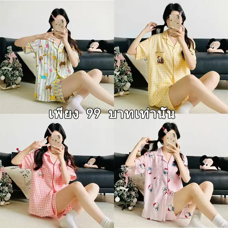 Bộ đồ ngủ nữ quần short vải mềm, mặc thoải mái, kiểu dáng thời trang