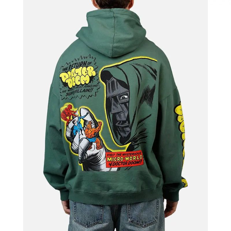 73Studio Marvel Fantastic Four Doctor Doom Villain Premium Green Hoodie
