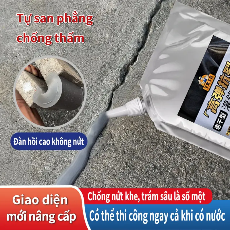 Sellador de secado rápido para grietas en techos, pisos y juntas de dilatación, elástico, impermeable y de larga duración para sellar filtraciones