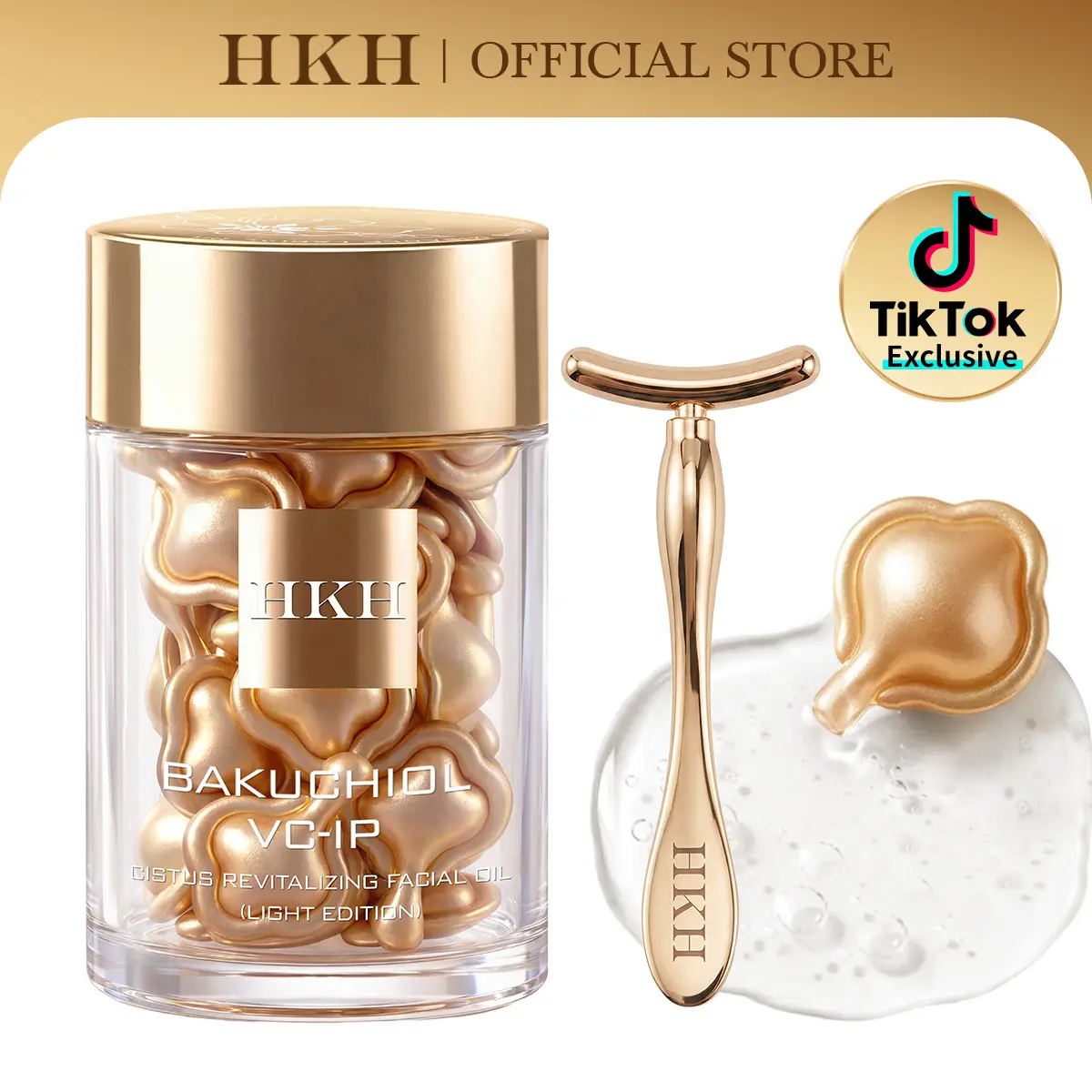 HKH Bakuchiol Face Serum with Peptides, VC-IP and Rock Rose for Sensitive Skin
